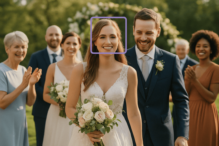 Wedding ceremony with bride and groom